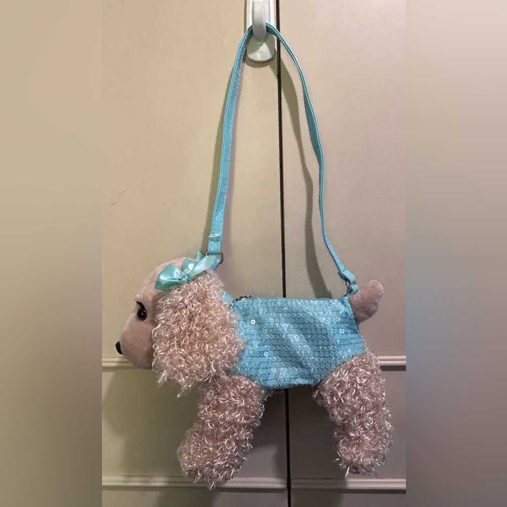 Poochie Co. Puppy Dog Sequined Plush Stuffed Animal Purse